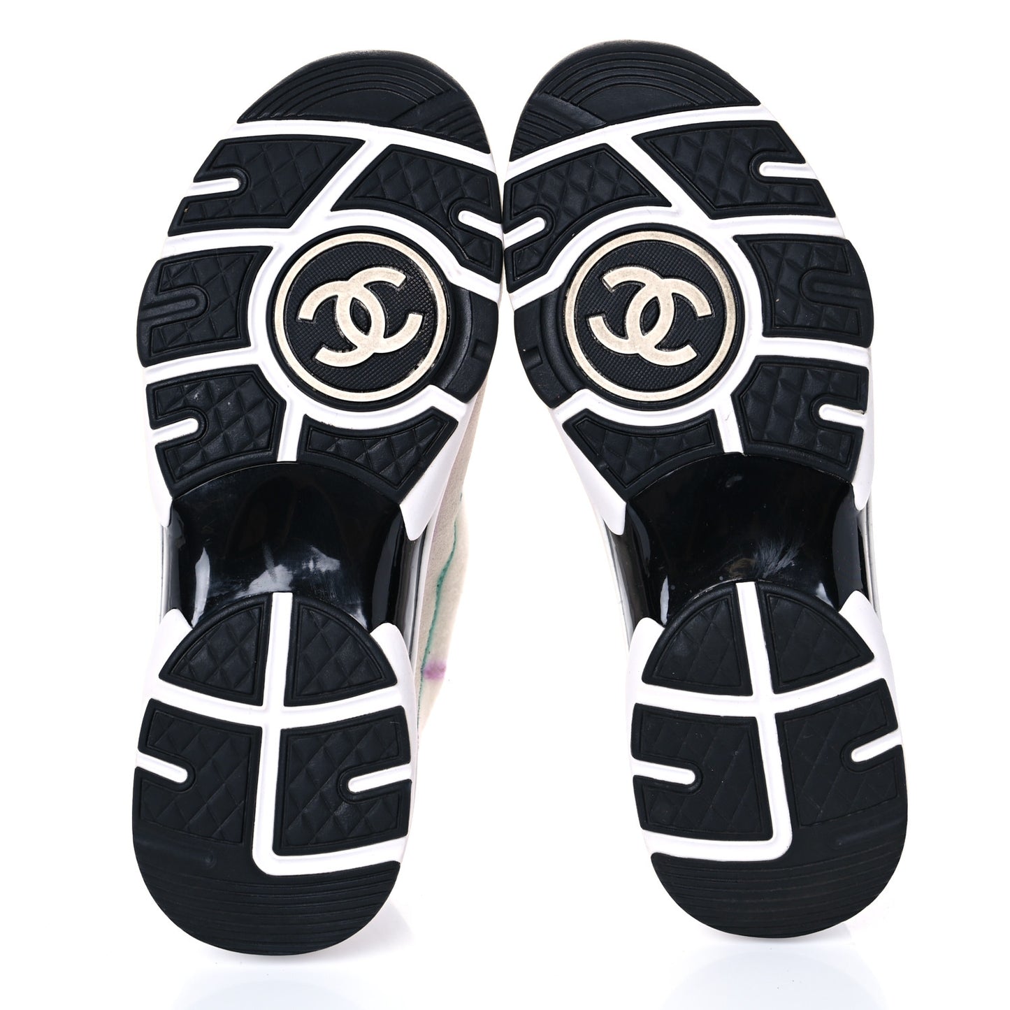 Wool Suede Calfskin CC Sneakers 38 Multicolor