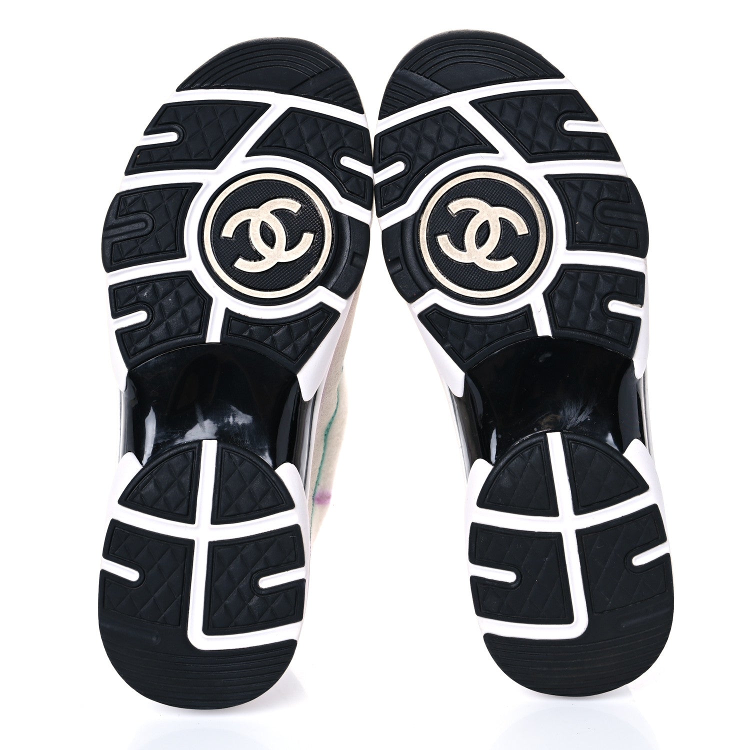 Chanel Wool Suede Calfskin CC Sneakers 38 Multicolor 5 of 18