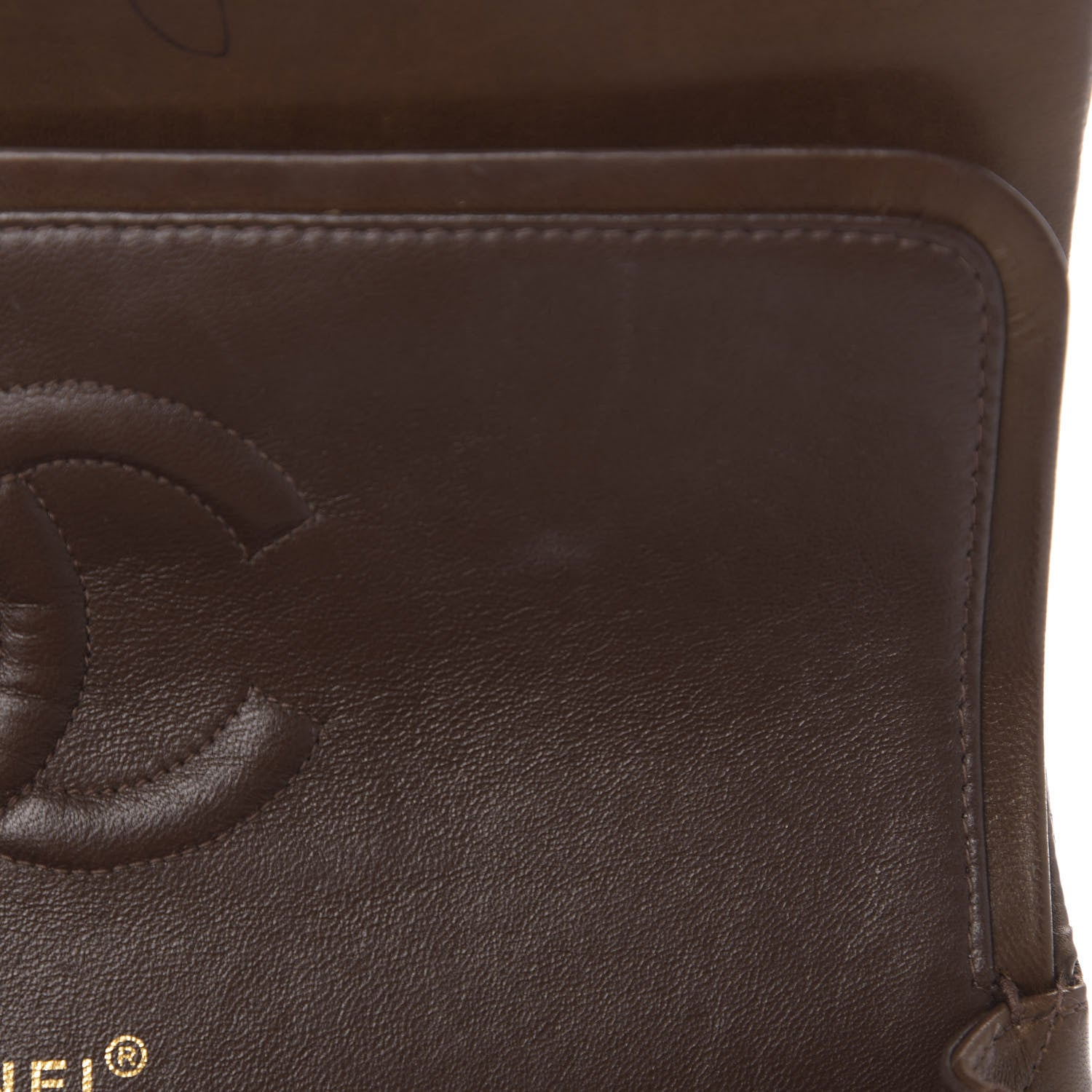 Chanel Lambskin Quilted Medium Double Flap Dark Brown 10 of 16