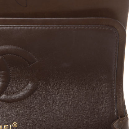 Chanel Lambskin Quilted Medium Double Flap Dark Brown 10 of 16