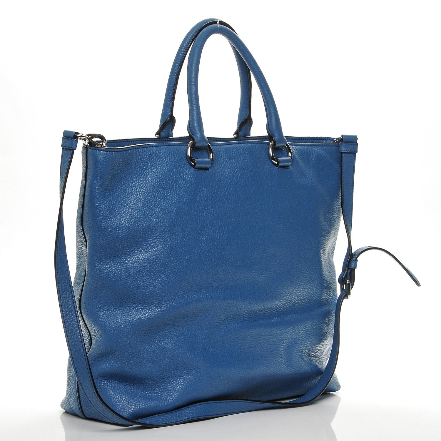 Prada Vitello Daino Tote Cobalto 3 of 8
