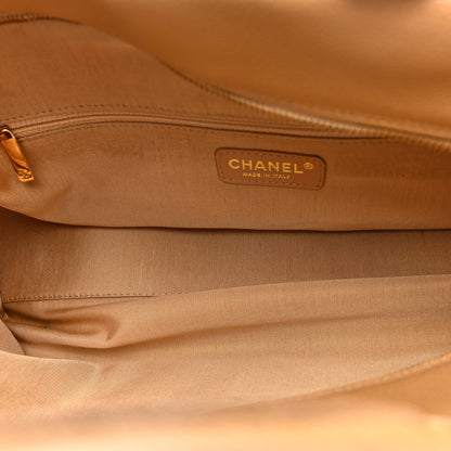 Chanel Caviar Quilted Large Bowler Bag Beige 4 of 9