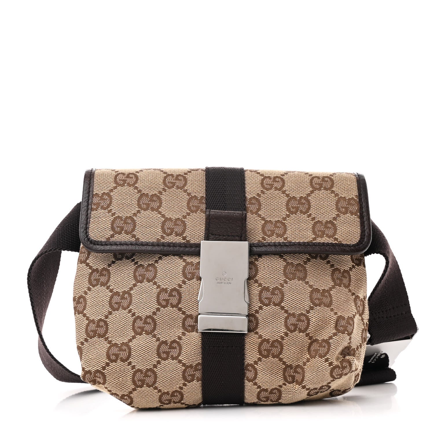 Gucci Monogram Waist Pouch Bag Dark Brown 1 of 10