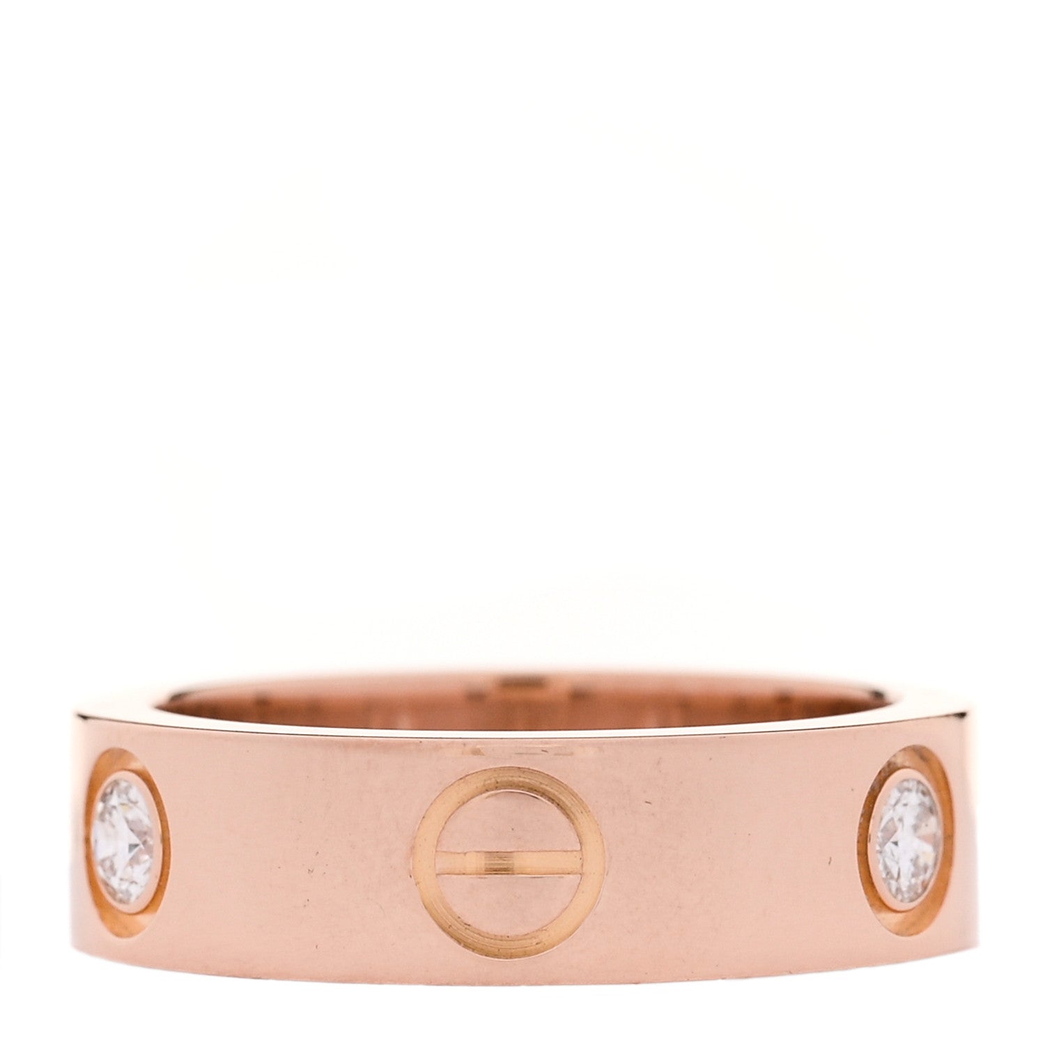 Cartier 18K Pink Gold 3 Diamond 5.5mm LOVE Ring 51 5.75 3 of 4