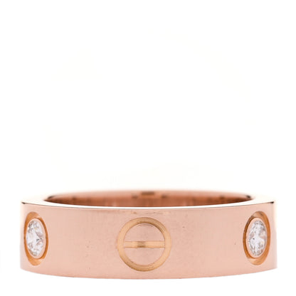 Cartier 18K Pink Gold 3 Diamond 5.5mm LOVE Ring 51 5.75 3 of 4