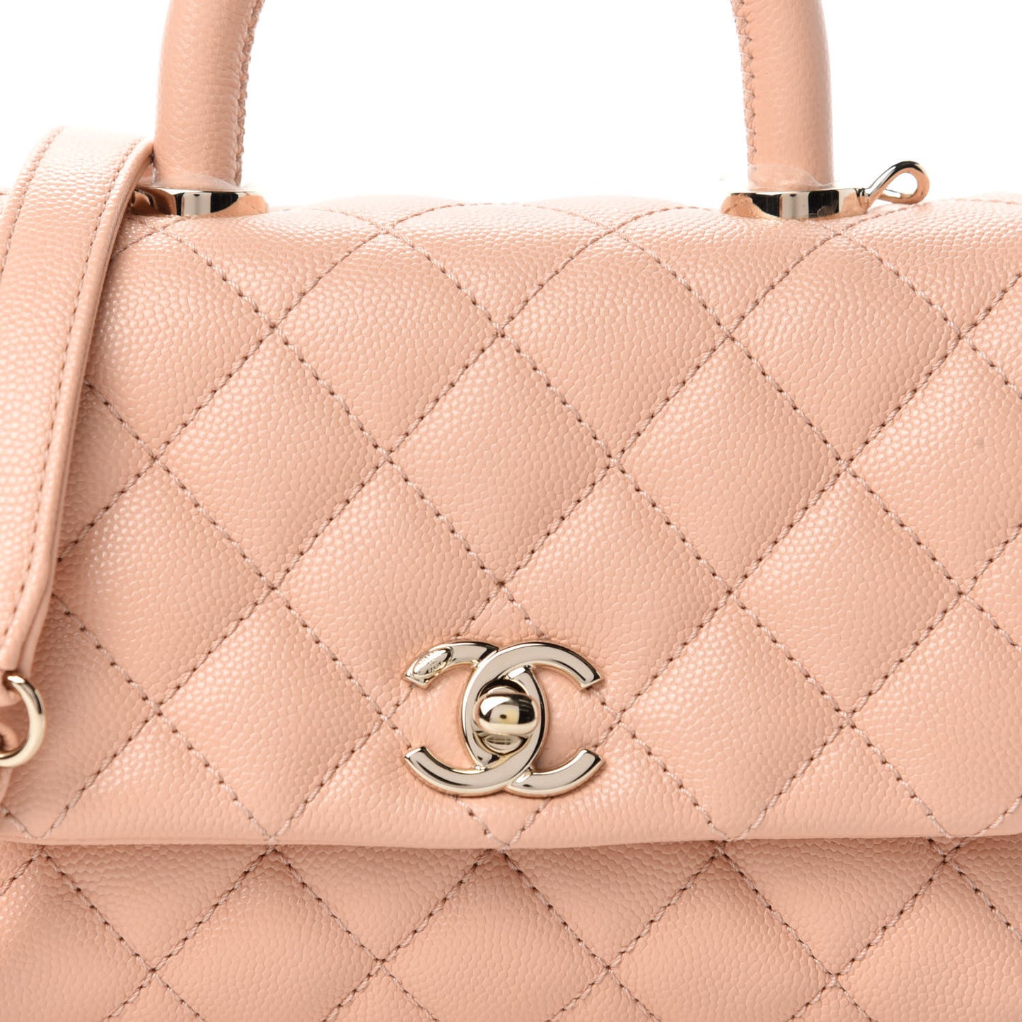 Caviar Quilted Extra Mini Coco Handle Flap Light Pink