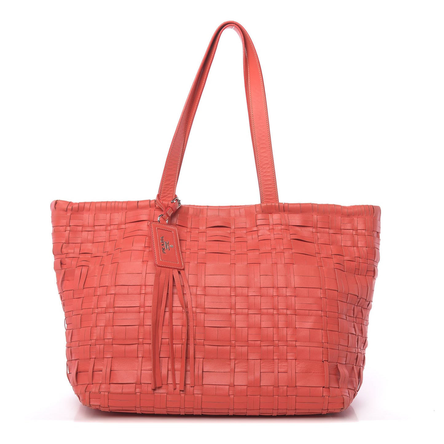 Nappa Woven Tote Corallo