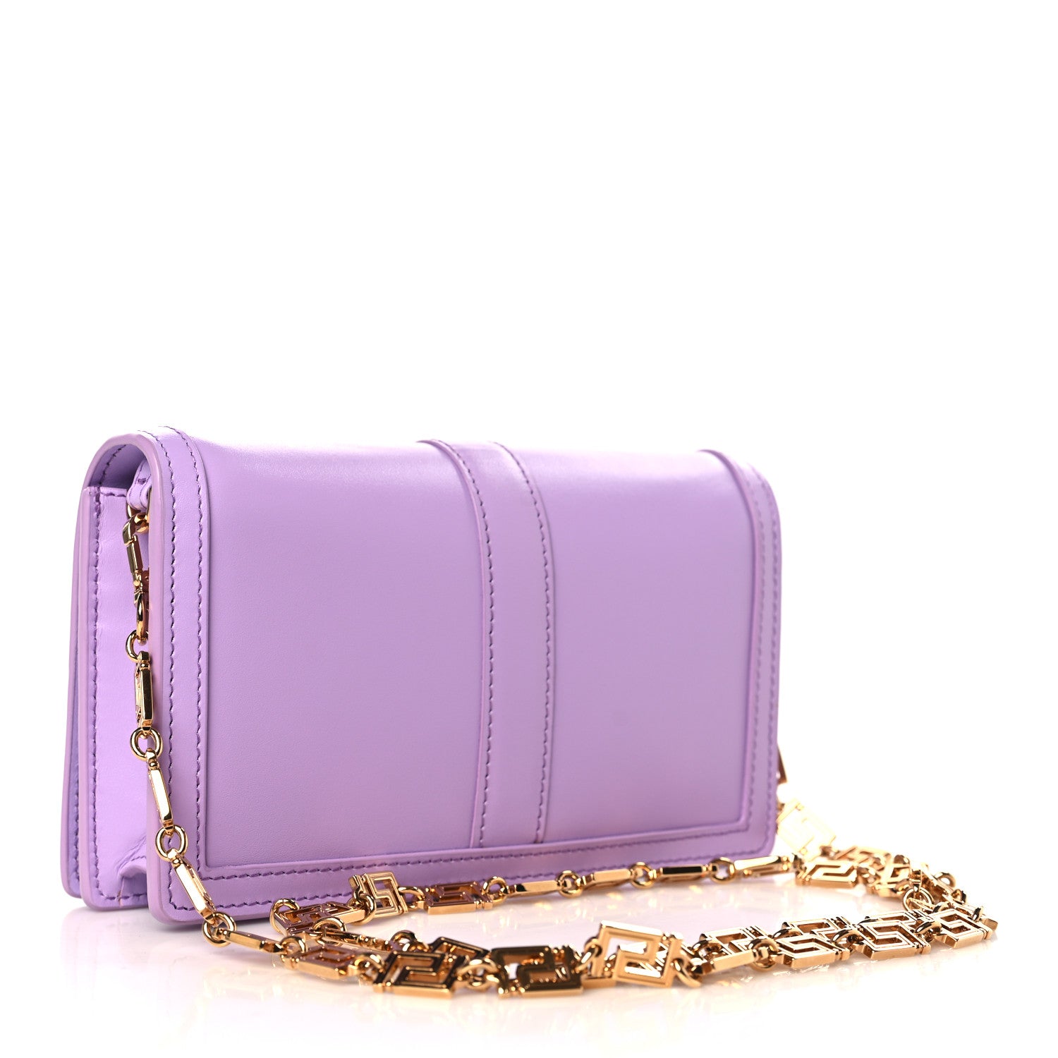 Versace Calfskin Greca Goddess Wallet On Chain Baby Violet 4 of 9