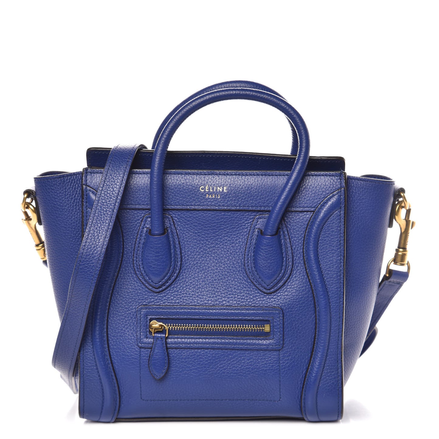 Drummed Calfskin Nano Luggage Indigo