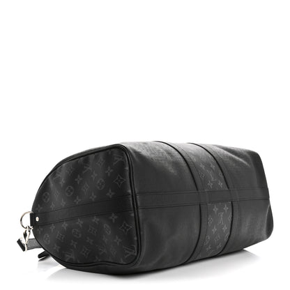 Louis Vuitton Taiga Monogram Eclipse Keepall Bandouliere 50 Black 3 of 14