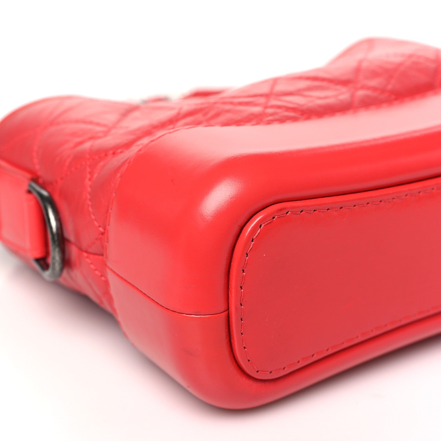 Chanel Aged Calfskin Quilted Small Gabrielle Hobo Red 9 of 10