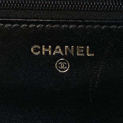 Chanel Shiny Lambskin Quilted Golden Links Wallet On Chain WOC Black 6 of 11
