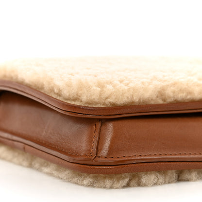 Saint Laurent Shearling Monogram Phone Holder Crossbody Brown 9 of 11