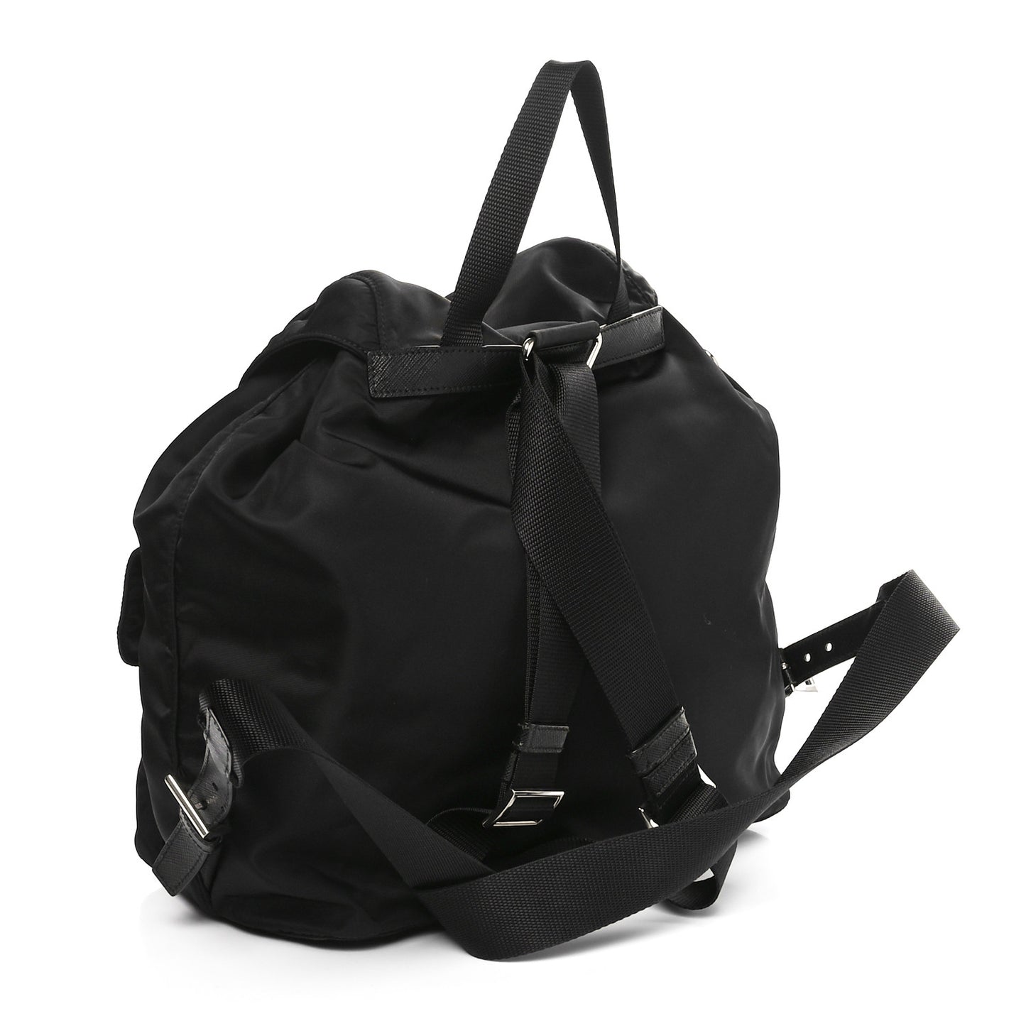 Tessuto Nylon Saffiano Vela Medium Backpack Black