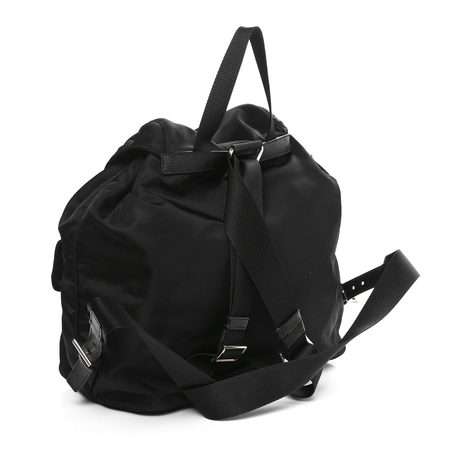 Prada Tessuto Nylon Saffiano Vela Medium Backpack Black 4 of 10