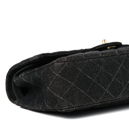 Chanel Denim Quilted Medium Double Flap Black 5 of 13