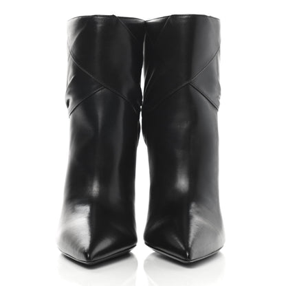 Saint Laurent Calfskin Kiki Pointed Toe Bow Ankle Boots 36 Black 2 of 10