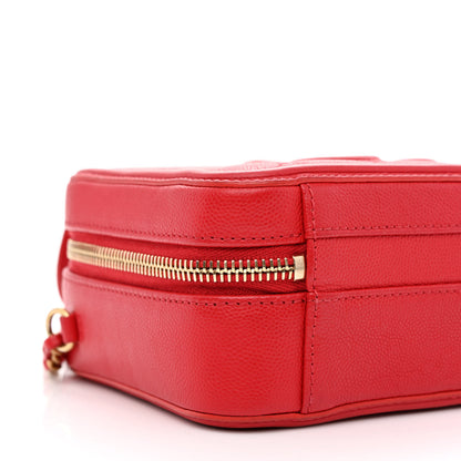Chanel Caviar Quilted Small CC Filigree Vanity Case Red 9 of 10