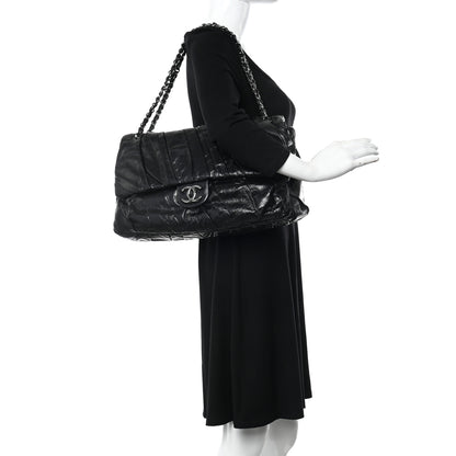Chanel Glazed Calfskin Twisted Maxi Flap Black 2 of 19