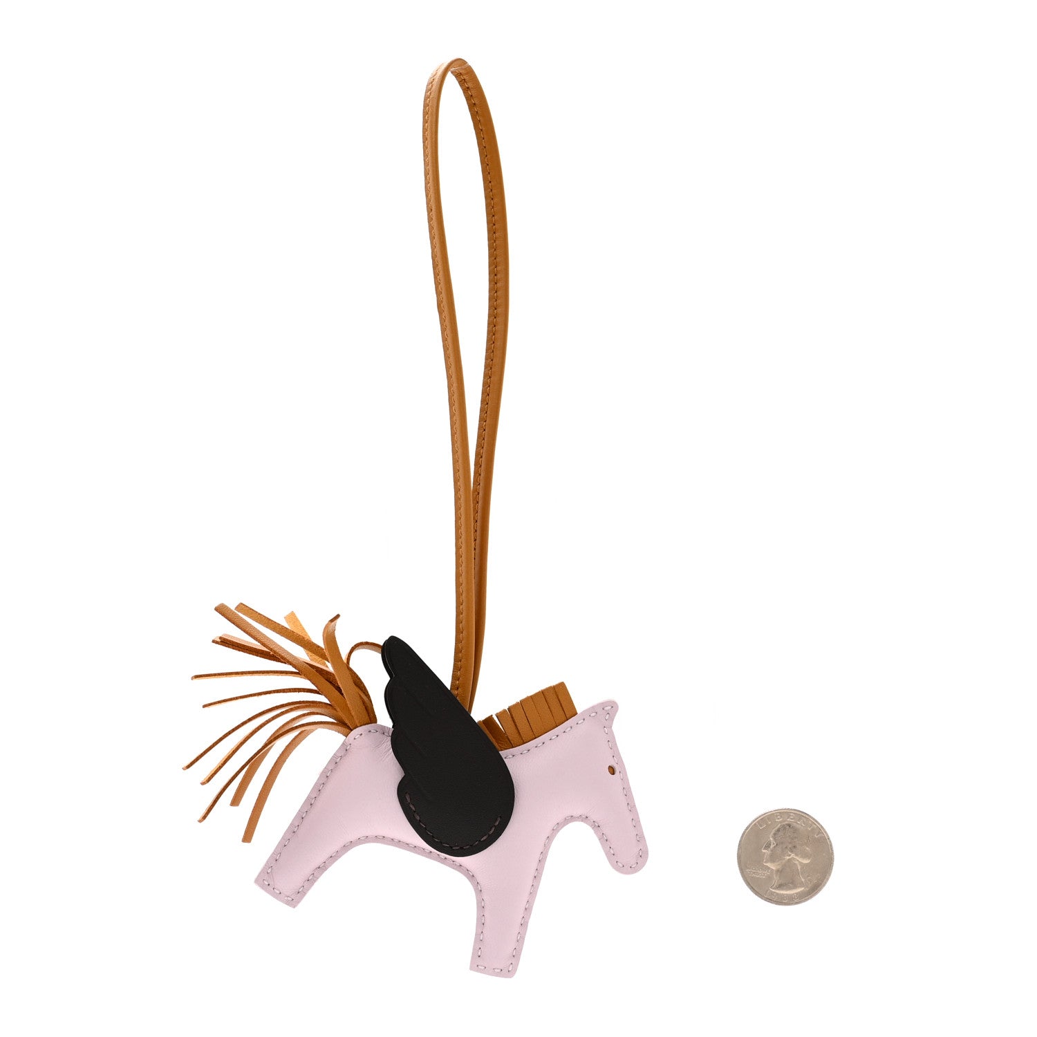 Hermes Milo Lambskin Grigri Rodeo Pegase Horse Bag Charm PM Mauve Pale Sesame Ebene 2 of 5