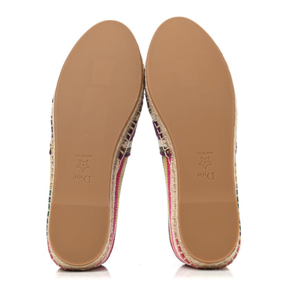 Christian Dior Cotton Embroidered Patchwork Granville Espadrille 38.5 Multicolor 4 of 4