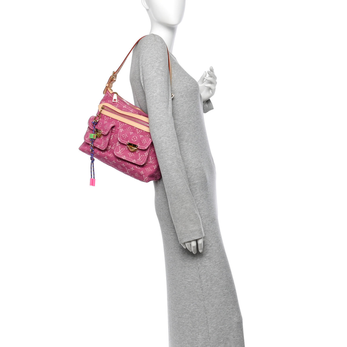 Monogram Denim Baggy NM Fuchsia