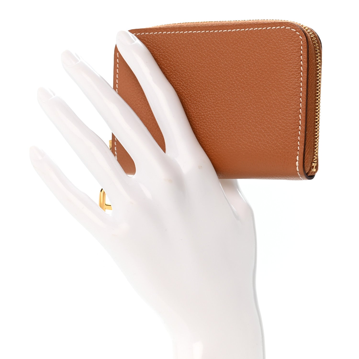 Hermes Evercolor Zipengo Chain D'Ancre Compact Cardholder Gold 2 of 8