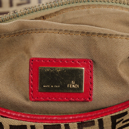 Fendi Zucchino Cuoio Chef Hobo Mogano Panna Rosso 6 of 8