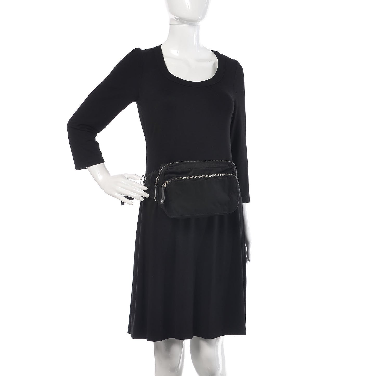 Nylon VLTN Banane Belt Bag Black