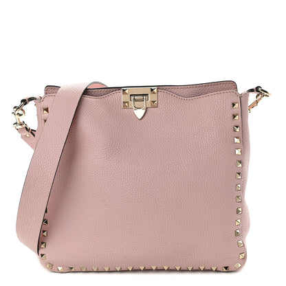 Valentino Garavani Pebbled Calfskin Small Rockstud Flip-Lock Messenger Bag Water Rose 1 of 11