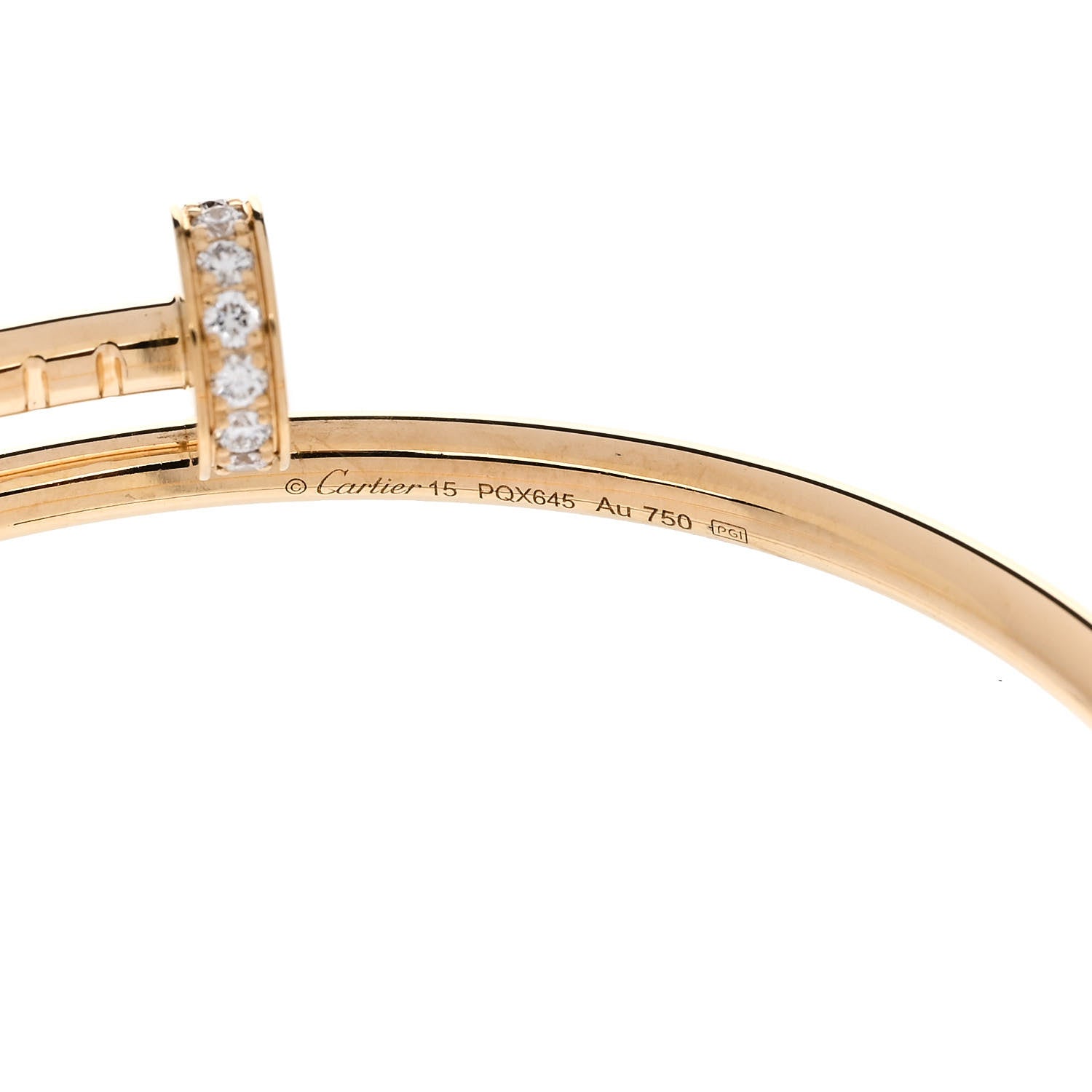 Cartier 18K Yellow Gold Diamond Small Juste Un Clou Bracelet 15 3 of 3
