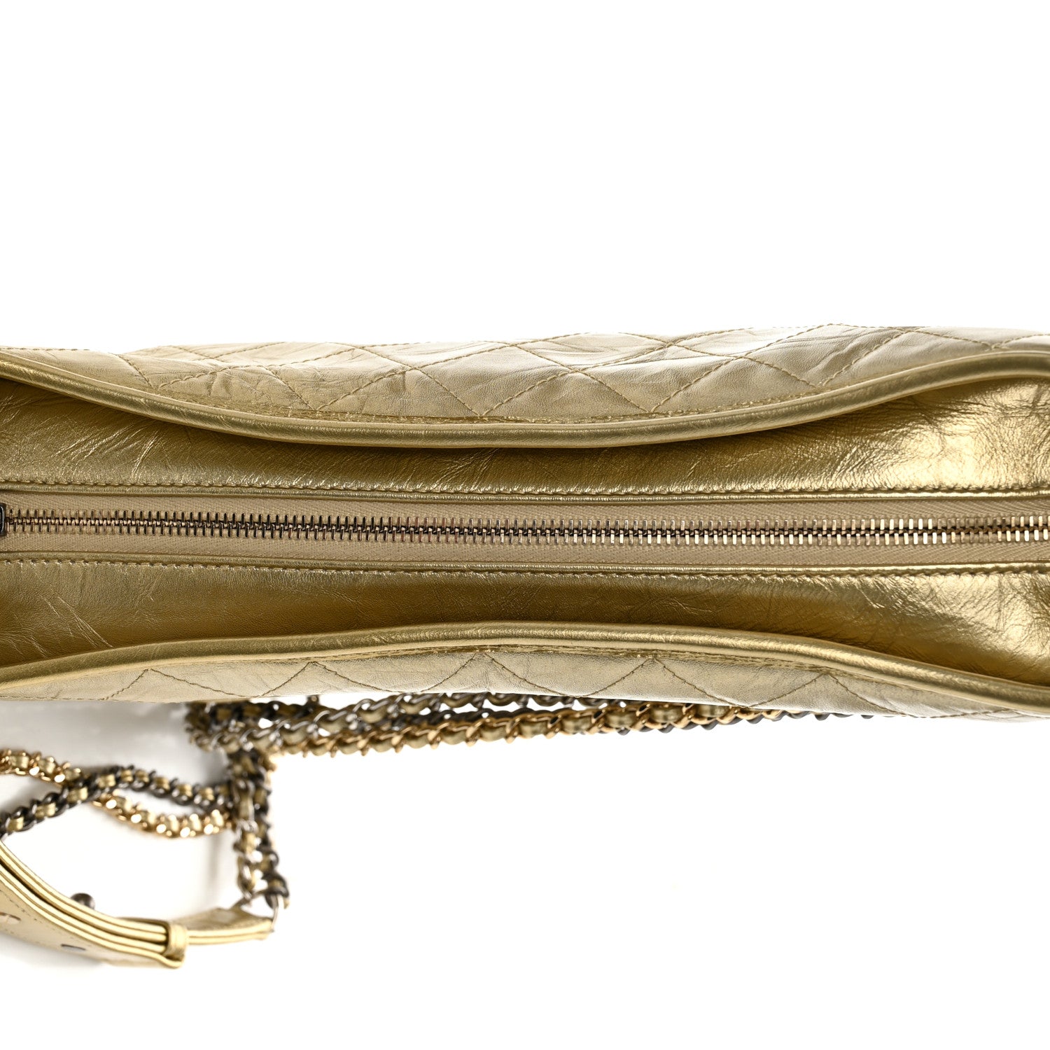 Chanel Metallic Aged Calfskin Quilted Medium Gabrielle Gold 15 of 15