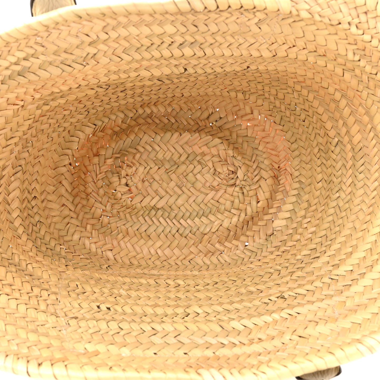 Raffia Grain Calfskin Medium Marcie Basket White