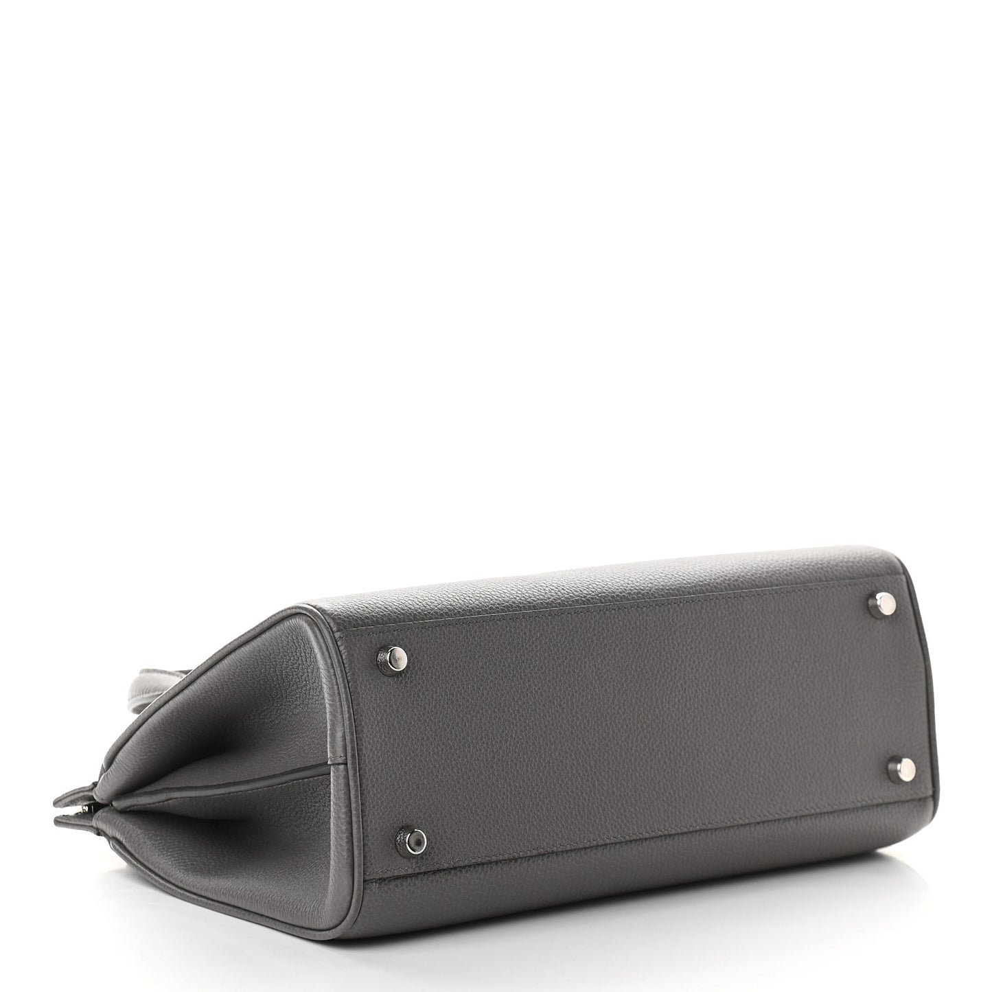 Grainy Calfskin Small Zumi Top Handle Bag Dusty Grey