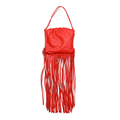 Bottega Veneta Nappa The Fringe Pouch Shoulder Bag Red 1 of 7