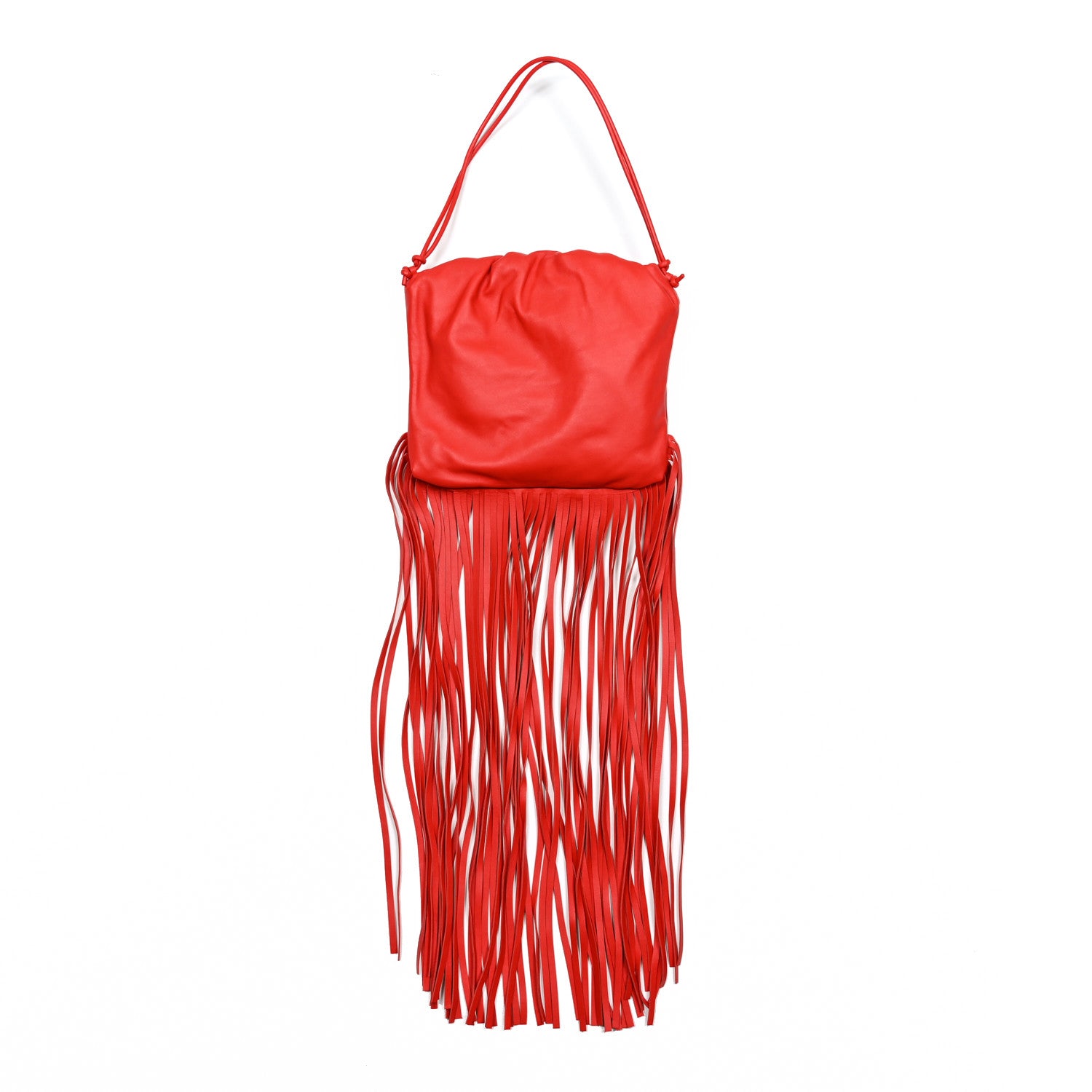 Bottega Veneta Nappa The Fringe Pouch Shoulder Bag Red 1 of 7