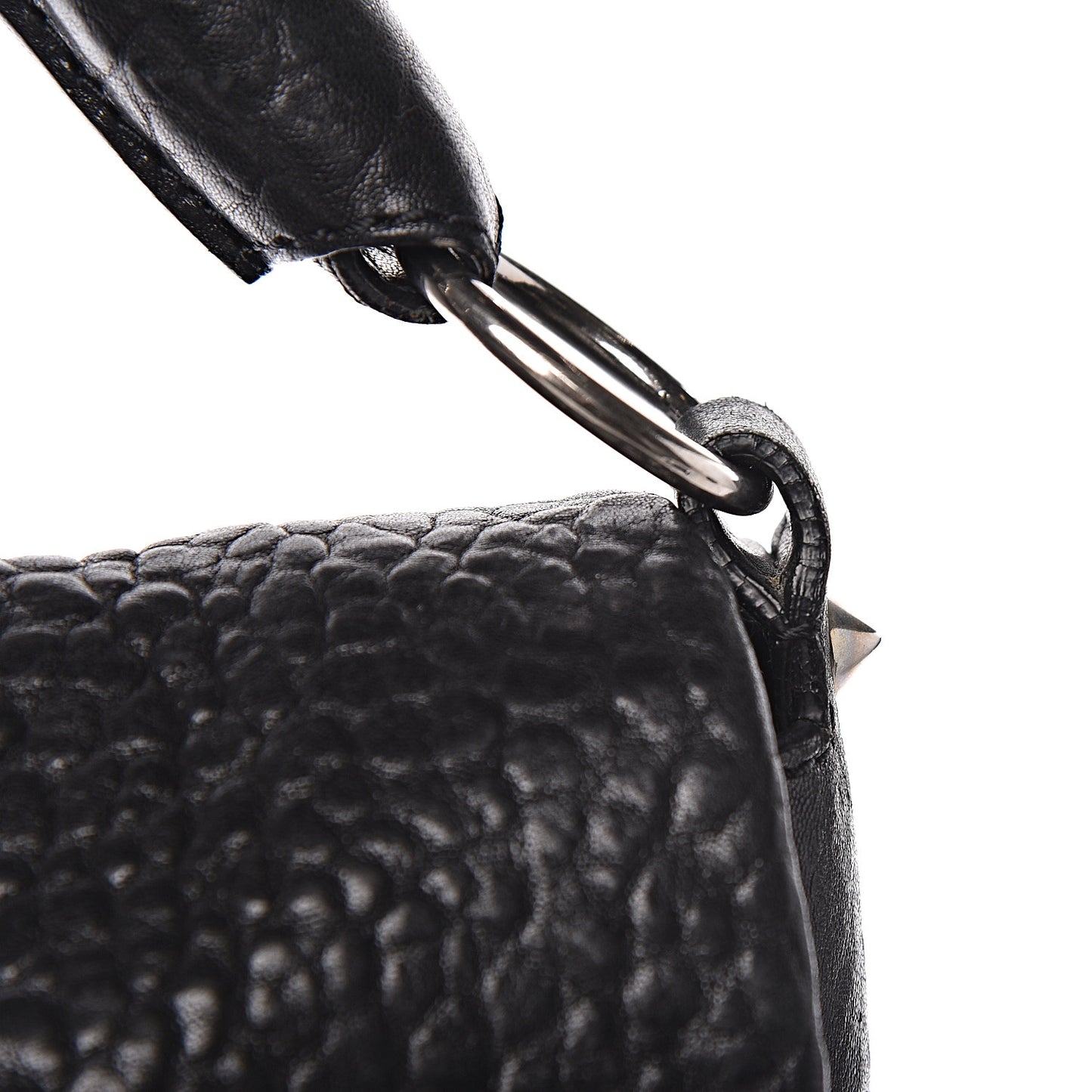 Pebbled Lambskin Shoulder Bag Black
