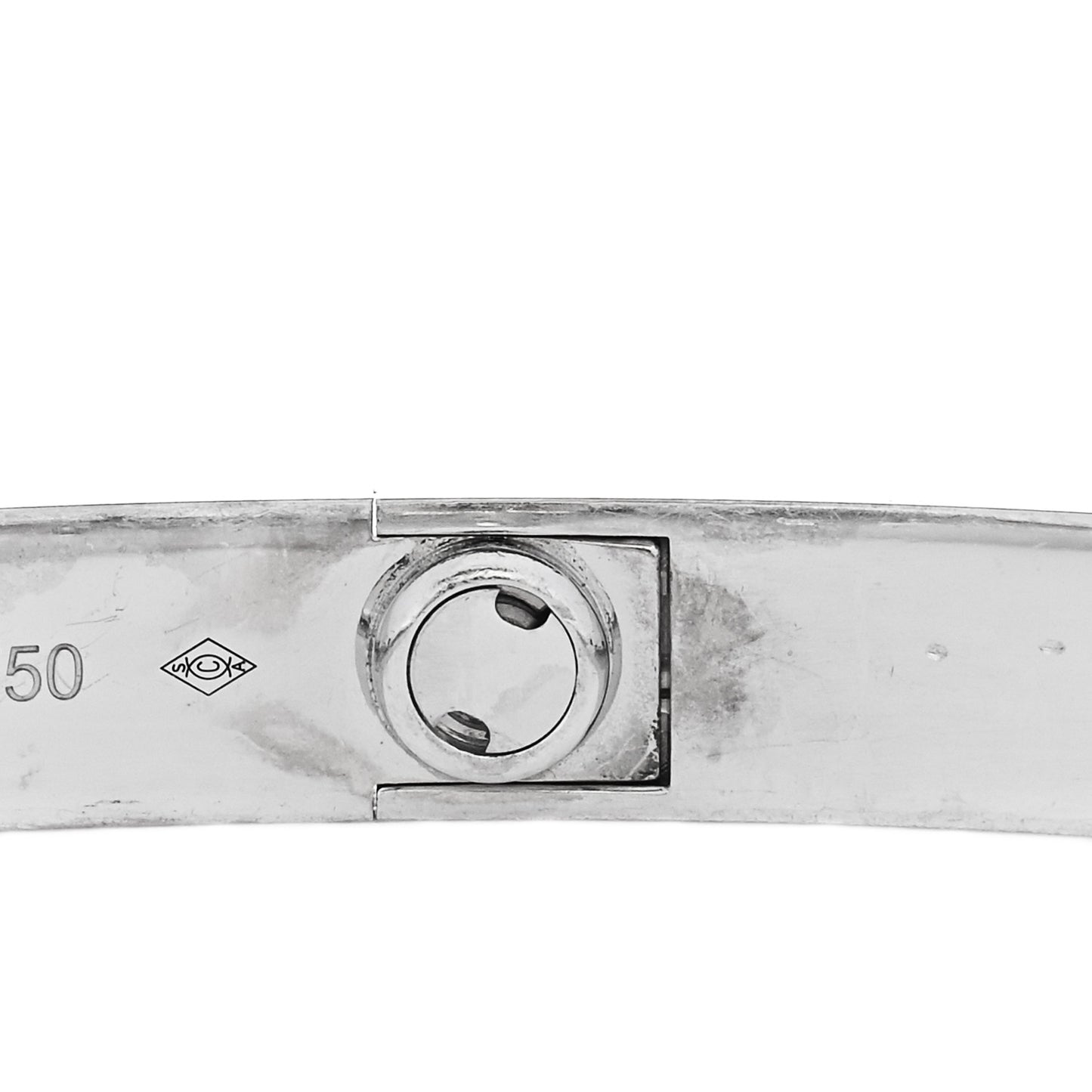 18K White Gold 4 Diamond Love Bracelet 19