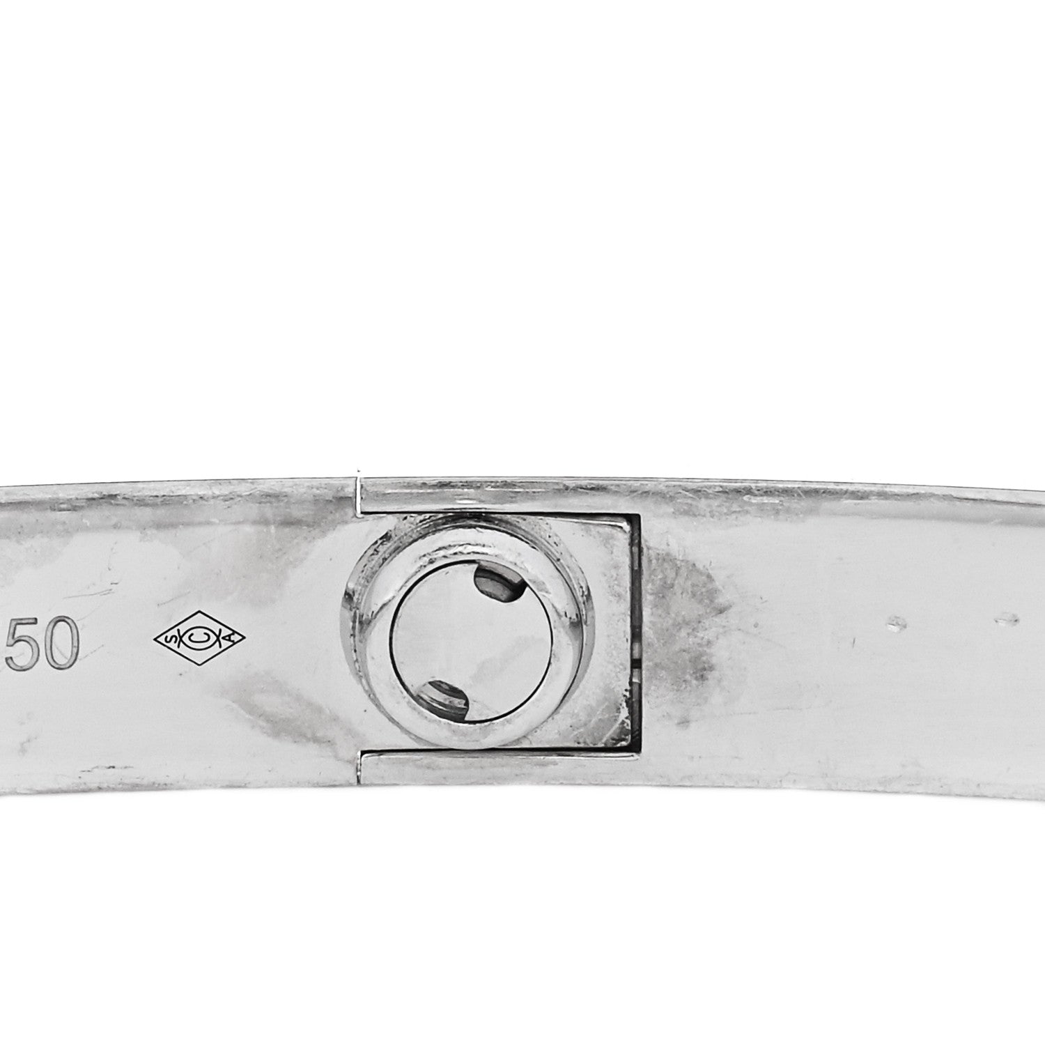 Cartier 18K White Gold 4 Diamond Love Bracelet 19 8 of 10