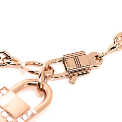 Hermes 18K Rose Gold Diamond Amulettes Cadenas Bracelet ST 4 of 6