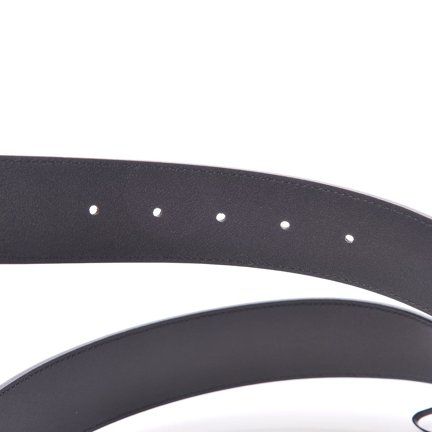 Gucci Textured Dollar Calfskin Nickel Double G 40mm Belt 90 36 Black 4 of 7