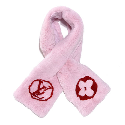 Louis Vuitton Rabbit Fur Bi Stamp Echarpe Rose Poudre 1 of 5