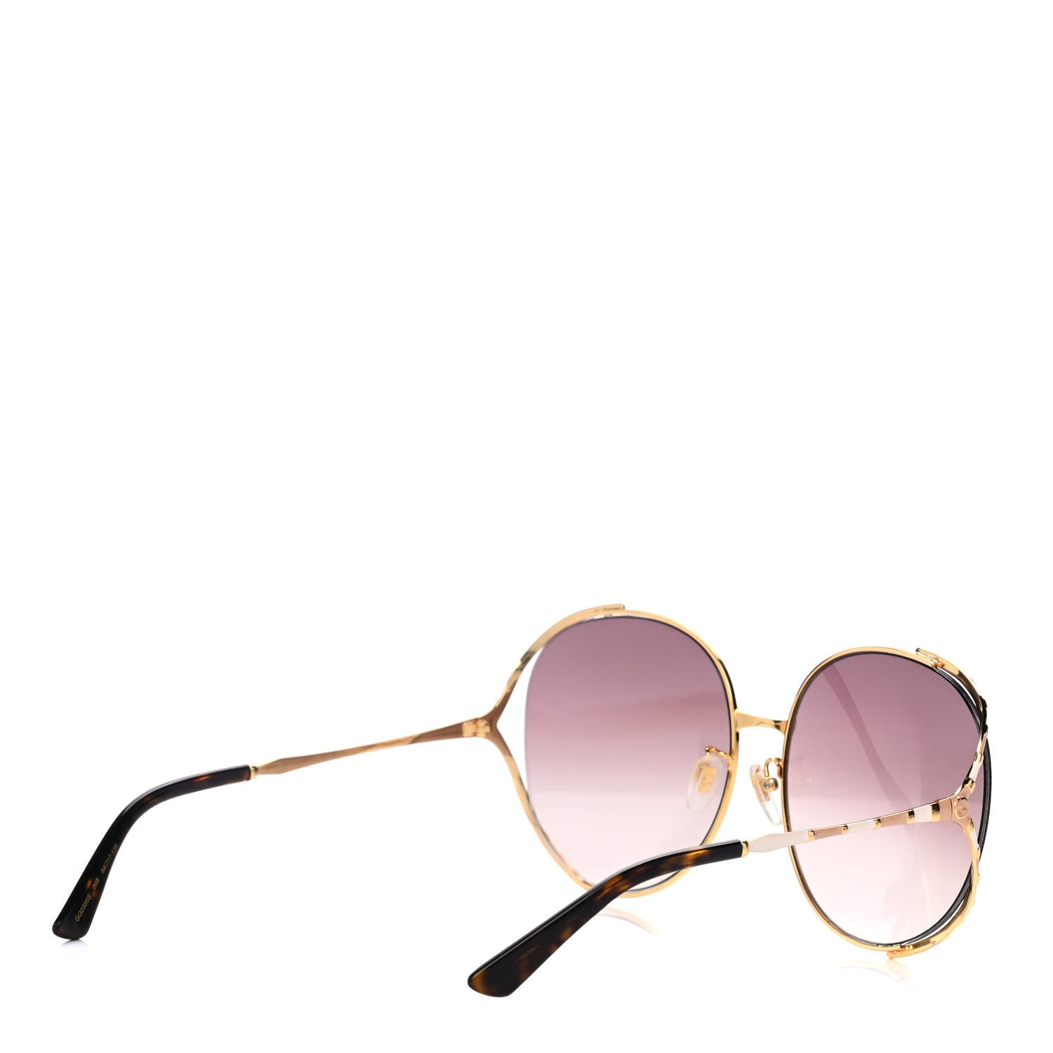 Gucci Metal Round Frame GG0595S Sunglasses Gold Brown 4 of 7