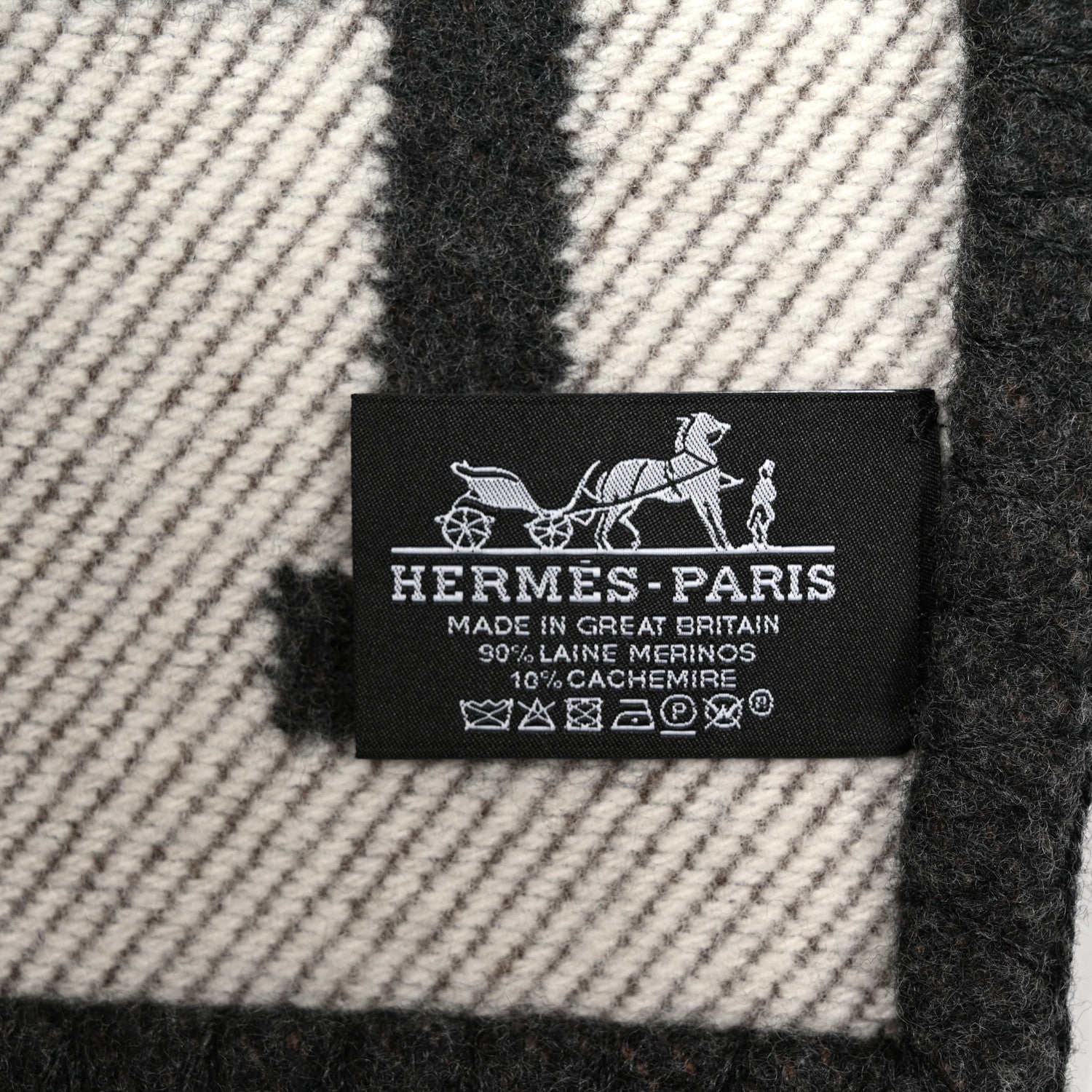 Hermes Wool Cashmere Avalon III Blanket Black 3 of 3