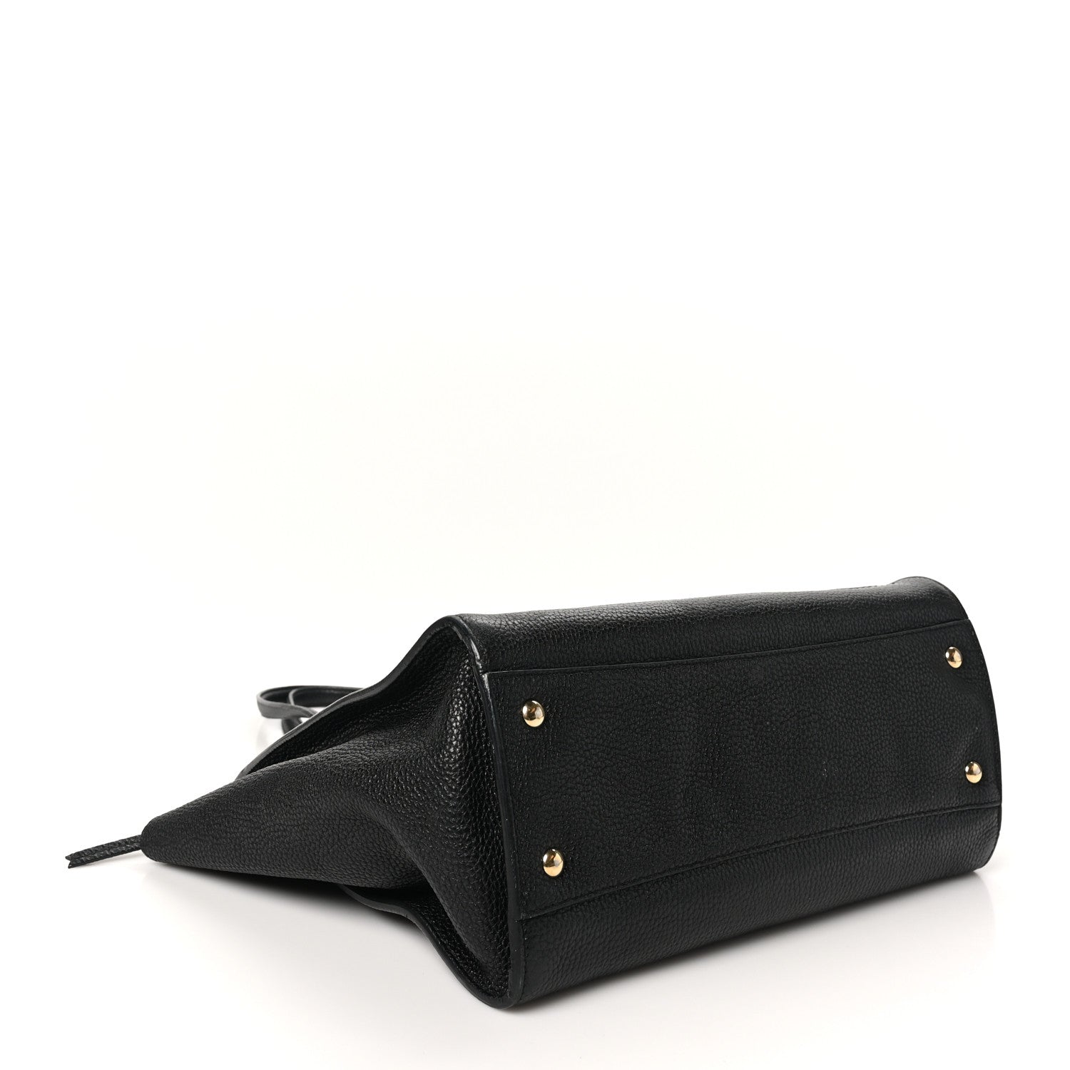 Salvatore Ferragamo Hammered Calfskin Double Handle Large Amy Tote Black 4 of 9