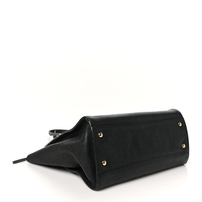 Salvatore Ferragamo Hammered Calfskin Double Handle Large Amy Tote Black 4 of 9