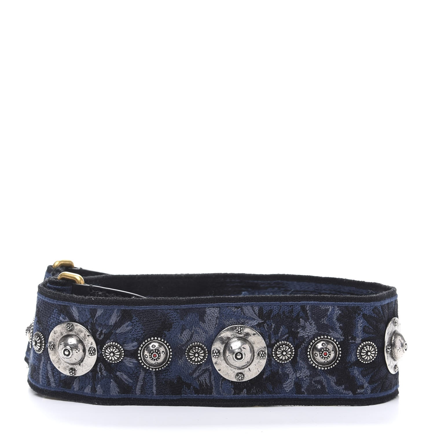 Christian Dior Canvas Embroidered Studded KaleiDiorscopic Adjustable Shoulder Strap Blue 2 of 4