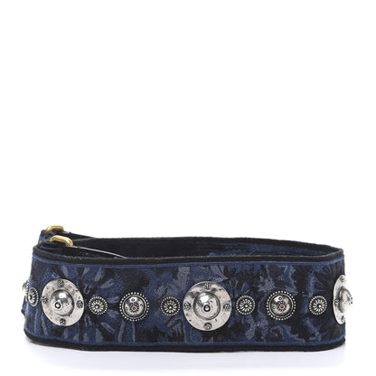 Christian Dior Canvas Embroidered Studded KaleiDiorscopic Adjustable Shoulder Strap Blue 2 of 4