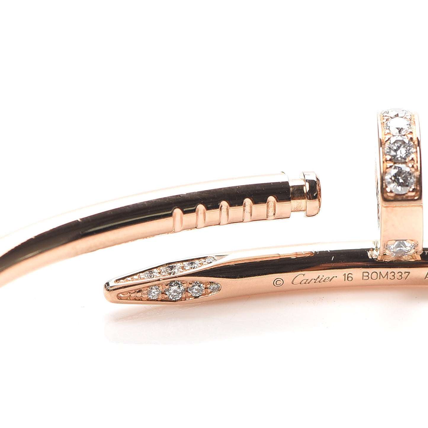 18K Pink Gold Diamond Juste Un Clou Bracelet 16