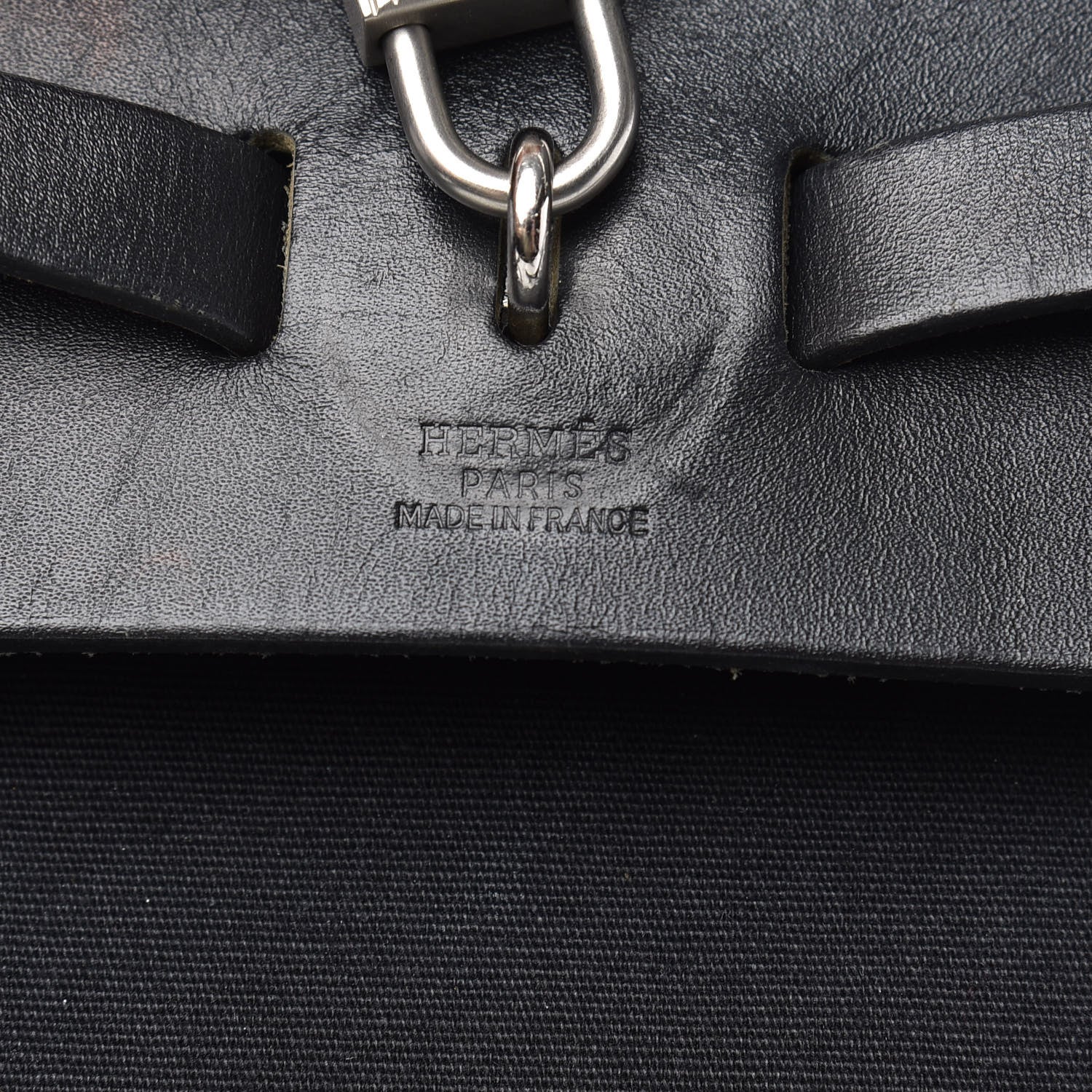 Hermes Toile Vache Calfskin Herbag 39 MM Black 7 of 12